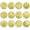 12pcs/Set Twelve Constellations Commemorative Coin Zodiac Challenge Medal with Plastic Case Fans Collection Gift view 1