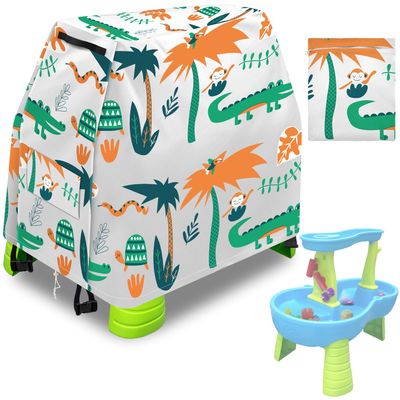 Infowush Kids Water Table Cover for Step 2 Rain Showers Splash Pond Water Table, Outdoor Play Toys Cover for Water Table for Toddlers 1-3 Waterproof Dust Proof Anti-UV-Cover onlyD