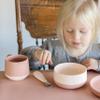 Yeah Baby Goods Silicone Kids Bowl - Food Grade, Duo-Toned Modern Terrazzo Bowl for Baby - Sturdy, Dishwasher & Microwave Safe Bowls - Non Suction Bowls for Kids of All Ages (Terracotta/Blush Speckle) view 2