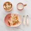 Yeah Baby Goods Silicone Kids Bowl - Food Grade, Duo-Toned Modern Terrazzo Bowl for Baby - Sturdy, Dishwasher & Microwave Safe Bowls - Non Suction Bowls for Kids of All Ages (Terracotta/Blush Speckle) view 4