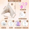 4 Pack Kids Teepee Tent for Girls Slumber Party Tents Bulk, PLULON Kids Sleepover with Inflatable Airbed and Decorations Play White Teepee Indoor Outdoor view 2
