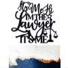 Congrats Lawyer Cake Topper,Passed the Bar/Born to Argue/Case Closed, Law School Survivor Graduation Party Decorations Supplies, Black Glitter view 1