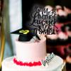 Congrats Lawyer Cake Topper,Passed the Bar/Born to Argue/Case Closed, Law School Survivor Graduation Party Decorations Supplies, Black Glitter view 3