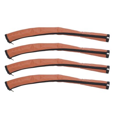 4pcs Stroller Grip Bar Cover, PU Leather Stroller Handle Protector Set with Zipper, for Universal Baby Pram Accessories (Brown)
