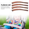 4pcs Stroller Grip Bar Cover, PU Leather Stroller Handle Protector Set with Zipper, for Universal Baby Pram Accessories (Brown) view 4