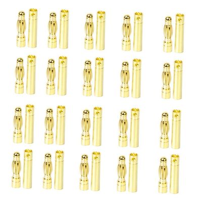 20 Pairs 2.0mm Gold-Plated Male Female Banana Connectors