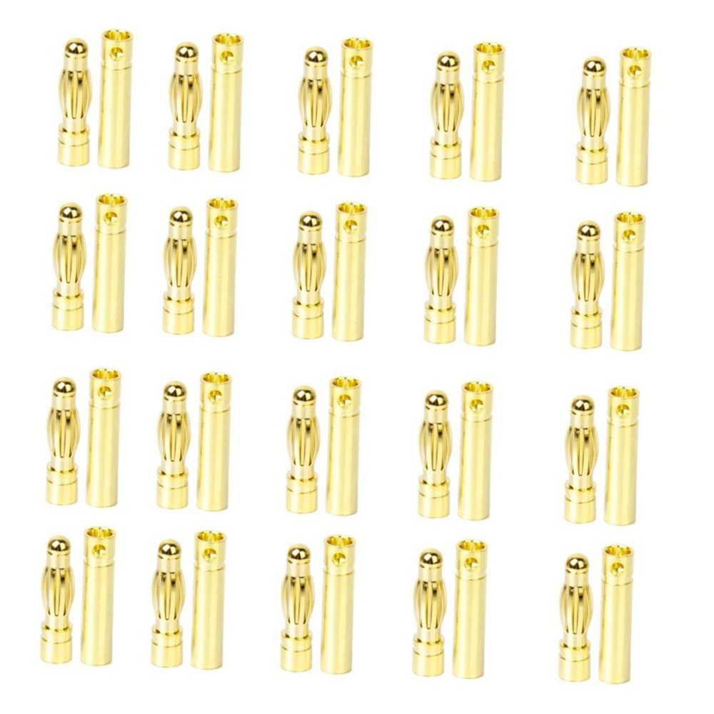 20 Pairs 2.0mm Gold-Plated Male Female Banana Connectors