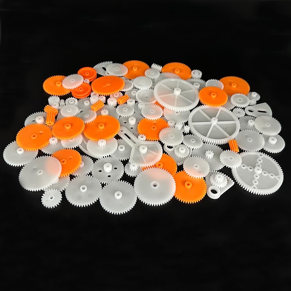 100PCS Small Motor Gears Plastic Gears for Motor RC Car Model Toy DIY Helicopter RC Toy Gear Replacement Module 0.5 (100)
