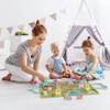 ORBRIUM Wooden Train Set Magnetic Dinosaur Trains Montessori STEM Toys Number Counting Shapes Colors Dice Game Mat Bag for Toddlers Kids Grandkids fits Wooden Train Tracks Thomas Brio view 2