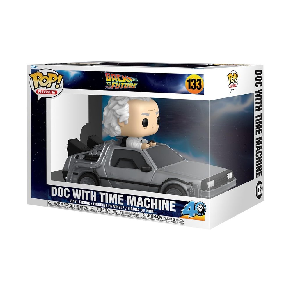 Funko Pop! Rides Deluxe: Back to The Future - Doc with Time Machine - Dr. Emmett Brown - Collectable Vinyl Figure - Gift Idea - Official Merchandise - Toys for Kids & Adults