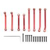 8Pcs Metal High Clearance Suspension Link Rod Set 9749 for Tra-xxas TRX4M 1/18 RC Crawler Car Upgrade Parts,Red view 1