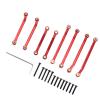 8Pcs Metal High Clearance Suspension Link Rod Set 9749 for Tra-xxas TRX4M 1/18 RC Crawler Car Upgrade Parts,Red view 2