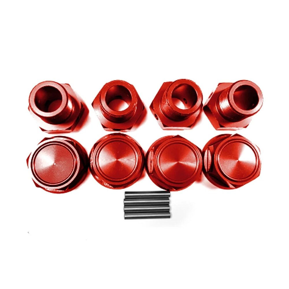 24mm Wheel Nut Wheel Hex Set for RC for ARR-MA D2-S-ARA310929 1/5 for Out-cast for KRA-ton RC Upgrade Kits(Red)