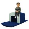 FDP SoftScape Curved Top Tunnel Climber, Indoor Active Play Structure for Toddlers and Kids, Safe Soft Foam for Crawling and Sliding (3-Piece Set) - Ocean view 3