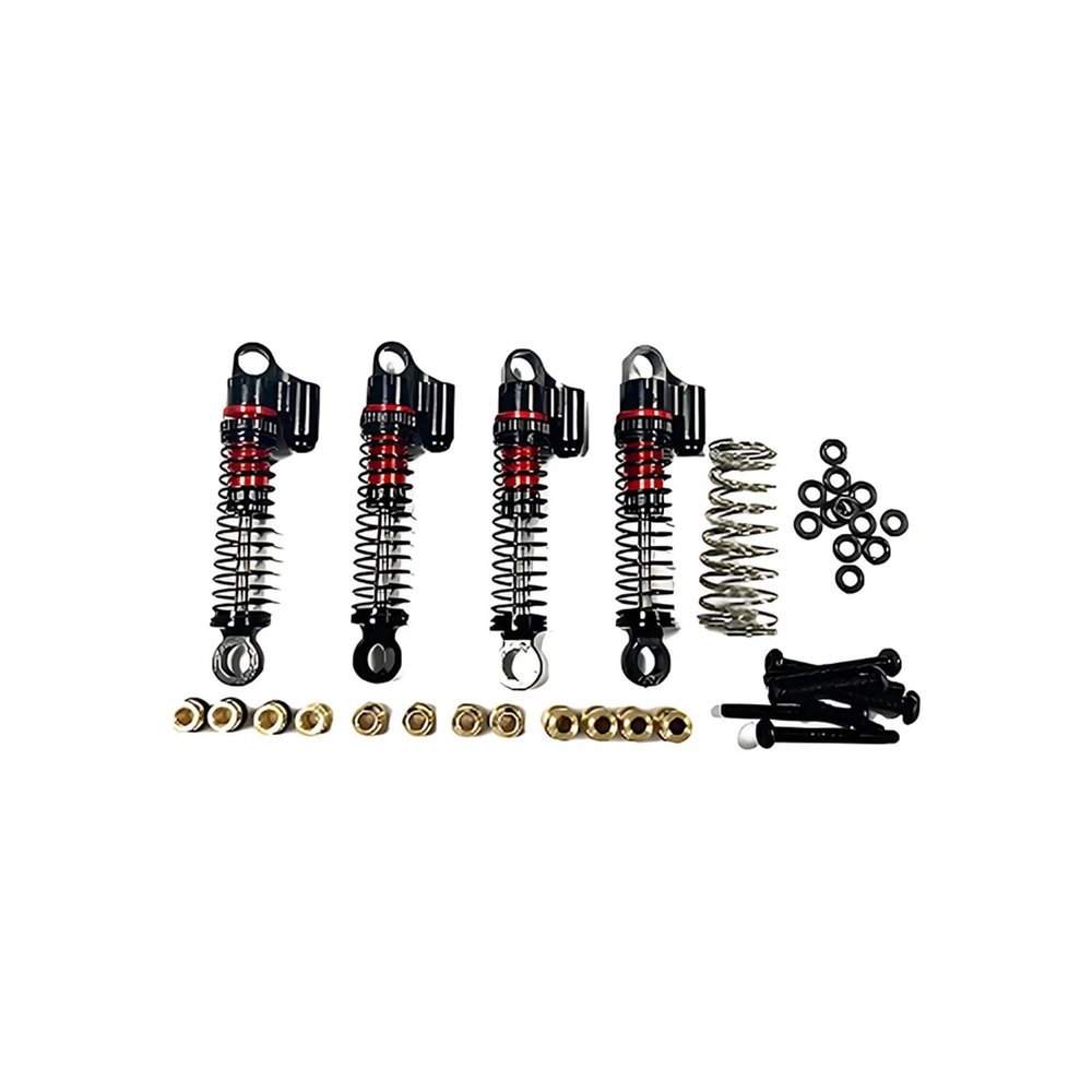 4pcs 43mm Metal Front & Rear Oil Filled Shock Absorber for 1/18 for Hobb-yplus for Rock Van Car RC Car Upgraded Parts(Black)
