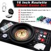 Lunmon Roulette Wheel Game Set Include 16'' Black Roulette Wheel 35" x 16" Rubber Tabletop Layout Mat, 100 Chips Dealer Button Win Marker Casino Game Sets Gift Ideas(Black) view 2