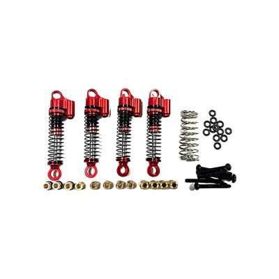 4pcs 43mm Metal Front & Rear Oil Filled Shock Absorber for 1/18 for Hobb-yplus for Rock Van Car RC Car Upgraded Parts(Red)