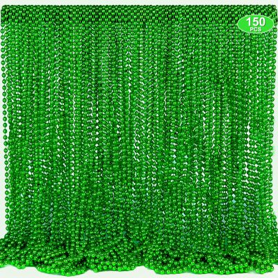 150 Pack St Patricks Day Decorations,33" St. Patricks Day Bead Necklace St. Patrick's Day Bead Accessories, Green Necklaces Bulk for St. Patricks Day Mardi Gras Parade Throws Birthday Party Favors