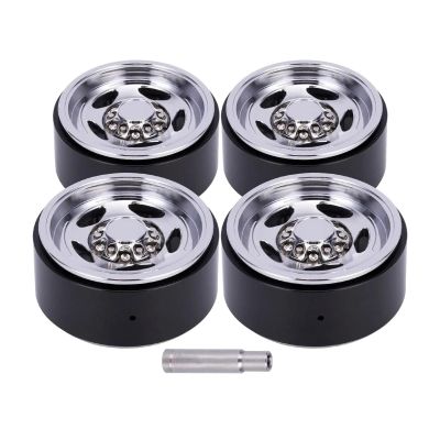 Aluminum 1.9'' Beadlock Wheels Rim Classic Retro Rims with Simulation Hex Screw for 1/10 RC for Crawler TRX4 SCX10 for Capra(Silver)