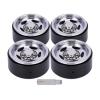 Aluminum 1.9'' Beadlock Wheels Rim Classic Retro Rims with Simulation Hex Screw for 1/10 RC for Crawler TRX4 SCX10 for Capra(Silver) view 1