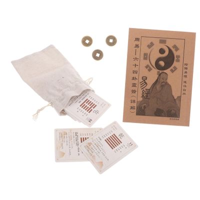 CIYODO Beginner i Ching Oracle Cards Hexagrams Divination for Beginners Chinese Feng Shui Luck Coins