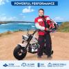 36V Ride On Off-Road Motorcycle, Electric Dirt Bike for Teens,350W Brushless Motor, Fast Speed 16.5mph with Music,Spring Suspension,Led Light, Leather Seat for Teens Max Load 176lbs,White view 4