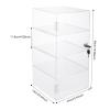 4-Tier Acrylic Display Case,Countertop Display Case with Lock Key,Clear Display Cabinet for Collectibles,Rock,Crystals,Mini Toys view 4