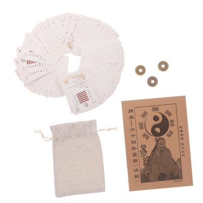 Gogogmee Ancient Chinese Coins i Ching Cards Divination Guide Hexagram Poker Enlightenment