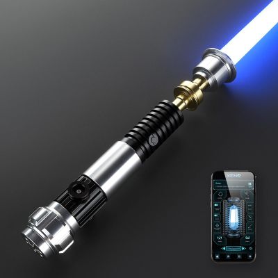 DAMIENSABER Xenopixel V3 Motion Control Light Saber, 34 Sound Fonts Sabers,Smooth Swing Dueling Light Saber with Infinite Color Changing-Obiwan Saber for Adults,Metal Hilt Rechargeable Pogo Core