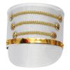 Aislor Deluxe Ringmaster Top Hat Conductor Hat Band Major Hat Orchestra Hat for Halloween Party White One Size view 1