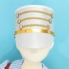 Aislor Deluxe Ringmaster Top Hat Conductor Hat Band Major Hat Orchestra Hat for Halloween Party White One Size view 2