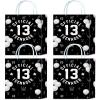 16 Pieces Official Teenager 13th Birthday Party Favors Bags,Black White Gift Snacks Treat Candy Favors Bags with Handles for Boys Girls 13th Birthday Party Decorations view 1
