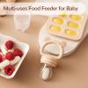 2 Pack Silicone Baby Fruit Feeder with Mini Freezer Tray, Breastmilk Popsicle Molds for Baby Teething Relief, Teethers, Fresh Food Feeder for Safe Infant Self Feeding, Extra Food Pouches - Chocolate view 4