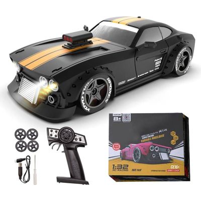 Aetheria KM3299 Remote Control Car RC Drift Car, 4WD RC Cars Vehicle with ESP Gyro, LED Headlights Drift Wheel, 1:32 High Speed Racing RC Vehicle Gifts for Adults Christmas - Black