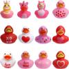 12pcs Rubber Ducks,Favor or Small Prize,Bath Decor Party Favors for Kids (Valentine Duck) view 1