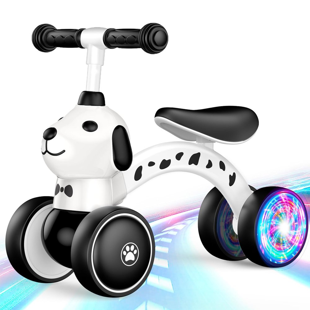 Baby Balance Bike Ride on Toys for 1 2 Year Old, Toddler Bike, First Birthday Gifts for 1 2 Year Old Boys Girls, Colorful Lighting Silent Wheels, No Pedal, Safe Baby First Bike