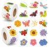 1000Pcs Spring Stickers Roll Summer Flowers Butterfly Insect Self Adhesive Labels for Envelopes Greeting Cards Bottle Decor Seasonal Holiday DIY Crafts Party Favors School Rewards Gifts, 16 Designs view 1