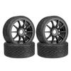 4PCS Rubber Wheels Tires Tyres 107x53mm Hex Adapter 17mm RC Replacement Parts for ARRMA 1/7 Felony FS GT 1/7 Model Racing RC Car Buggy, Type A-Black view 2