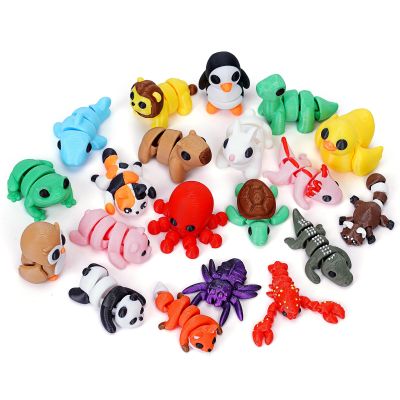 20PCS Mini Animals Set, 3D Printed Little Animals Articulated Flexible Fidget Toy, Mini Animal Figurines Toy, 3D Printed Cute Animal Toys Home, Office, Executive Desk for Christmas Decoration