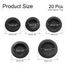 uxcell 20 Pcs Piggy Bank Plug 5 Sizes Plastic Round Stoppers Plugs Saving Box Plug Replacement Bank Hole Sealing Plug for Coin Bank Money Saving Box, Black view 2