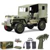 Kodbiby RC Crawlers, High-end Version 1:10 Scale D888 Willys Military Jeep, 2.4Ghz 4WD Off Road RC Rock Crawler Vehicle with Lights All Terrain Electric RC Jeep Toy for Adult Teens view 1