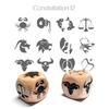 12 Constellations and 12 Chinese Zodiac Animals Dices, Astrology Wooden Dices Divination Accessories, Love Fortune Horoscope Lucky Dices, Game Dices for Party (4Pcs/Set, 25MM) view 3