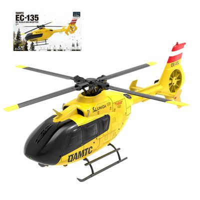 BrickCraftWorks RC Helicopter for Adults, 1/36 Scale EC-135 2.4G F06 6CH RC Direct-Drive Brushless Helicopter 3D Aerobatic Aircraft Model, Outdoor Remote Control Toys Gift (RTF Version)