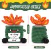 A AIFAMY Emotional Crochet Fire with Legs, Handmade Energy Dumpster Doll with Positive Card for Office Friends Funny Birthday Gag Gifts (Green) view 2