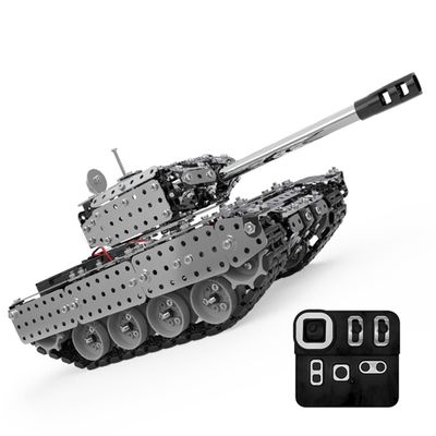 XMBRICDIYY RC Tank Kit for Adults, 10CH 2.4G 3D Metal Puzzles Tank Kit, Mechanical Tank Model Kit, Creative Gift for Christmas Birthday (952PCS)