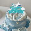 1 Pack Airplane Birthday Cake Topper Blue Airplane Happy Birthday Cake Pick Decoration for Plane Travel Airman Theme birthday baby shower Boys Girls Kids Cake Decorations Supplies view 3