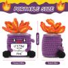 A AIFAMY Emotional Crochet Fire with Legs, Handmade Energy Dumpster Doll with Positive Card for Office Friends Funny Birthday Gag Gifts (Purple) view 2