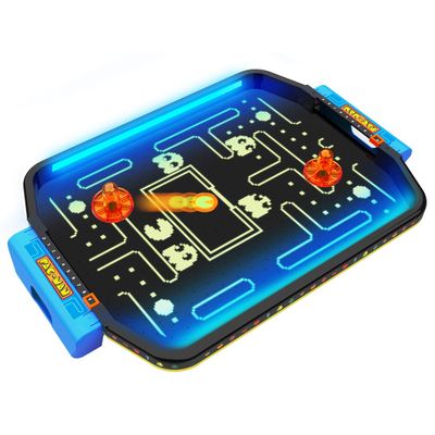 Pac-Man: Arcade Air Hockey - Premium Series, Glow-in-The-Dark Tabletop Game, Motorized Air Cushion, Neon Colors, Licensed, Adults & Kids 6+, 2 Players