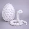 WUQIREN 24 inch Snake Fidget Toy, 3D Printed Snake with Egg, Realistic Slithering Design, Stress Relief Desk Decor, Easter Egg for Kids & Adults (White) view 1