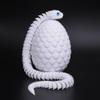 WUQIREN 24 inch Snake Fidget Toy, 3D Printed Snake with Egg, Realistic Slithering Design, Stress Relief Desk Decor, Easter Egg for Kids & Adults (White) view 2